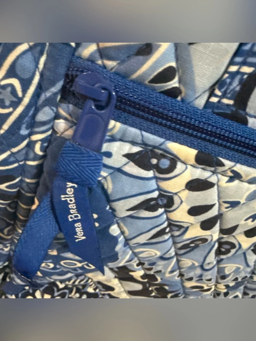 Vera Bradley Blue Floral Quilted Tote Bag